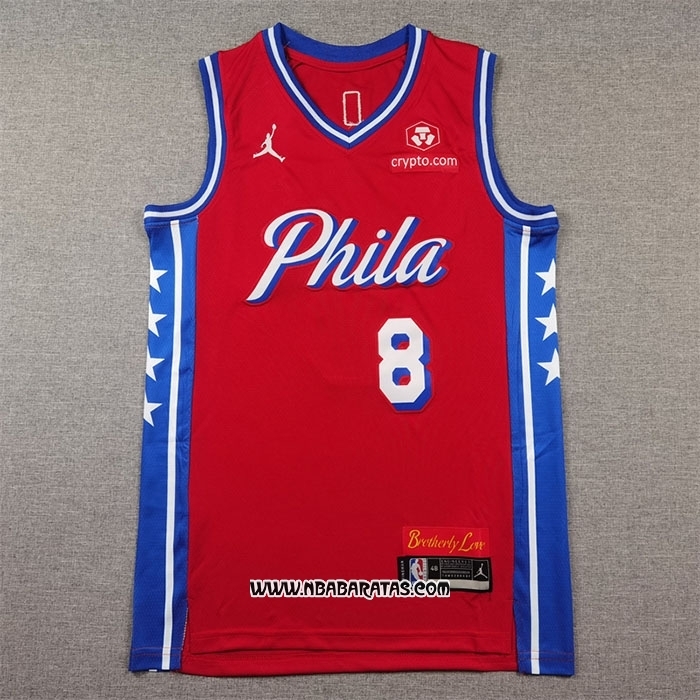 Camiseta Philadelphia 76ers Paul George #8 Statement 2024-25 Rojo